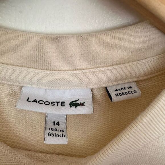 Lacoste Boy's Cream Holiday Badge Crewneck Sweatshirt - Picture 5 of 11